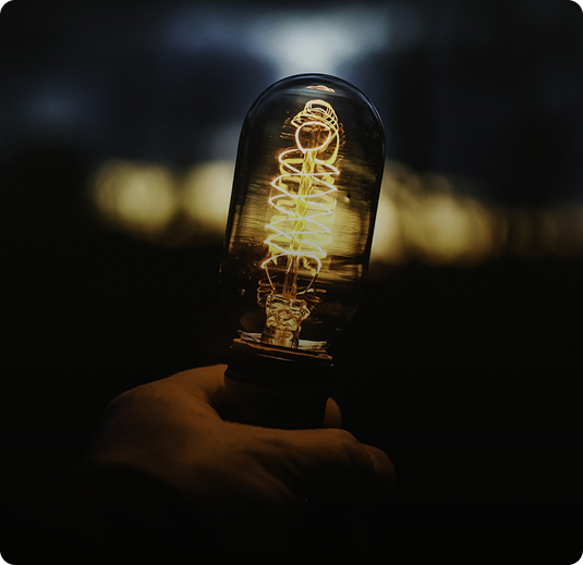 Glowing light bulb
